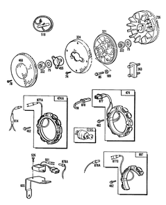 Alternators,elect,flywheel Diagram and Parts List for 401707-0510-XX  Briggs and Stratton Engine